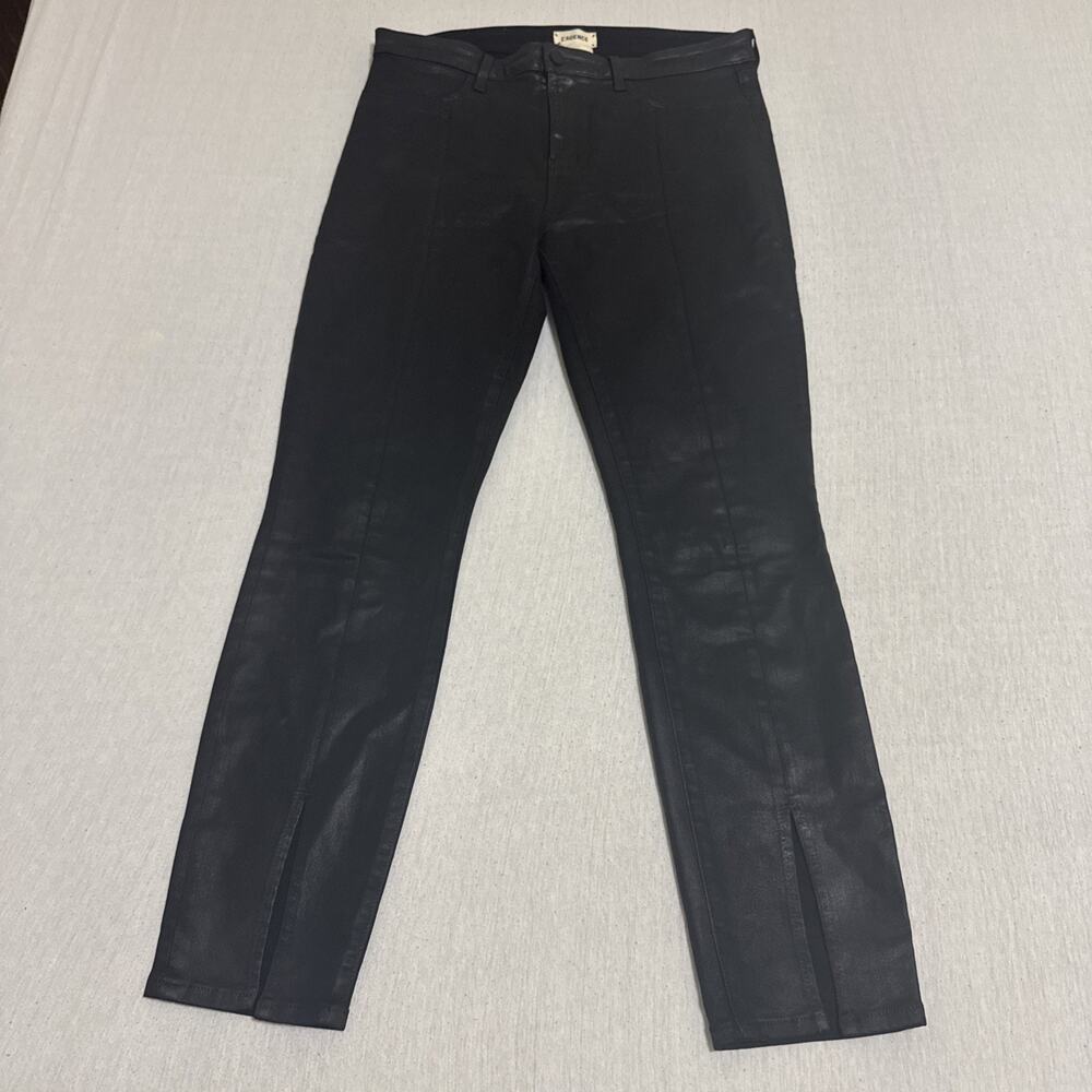 L'AGENCE Margot High-Rise Skinny Stretch Cropped Jean Size 32 32X30 Black EUC